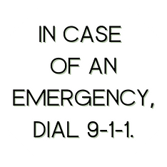 IN CASE OF AN EMERGENCY, DIAL 9-1-1.